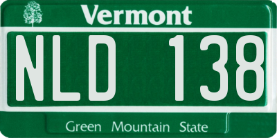 VT license plate NLD138