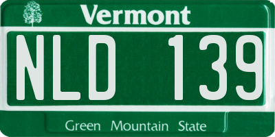 VT license plate NLD139