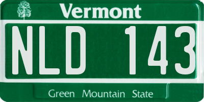 VT license plate NLD143