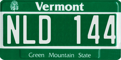 VT license plate NLD144