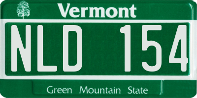 VT license plate NLD154
