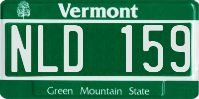 VT license plate NLD159