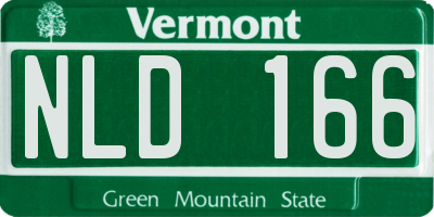 VT license plate NLD166