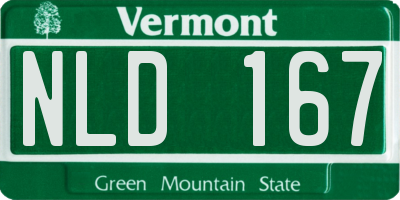 VT license plate NLD167