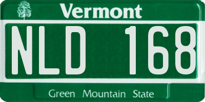 VT license plate NLD168