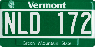VT license plate NLD172