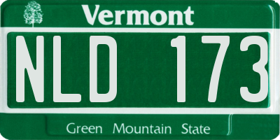 VT license plate NLD173