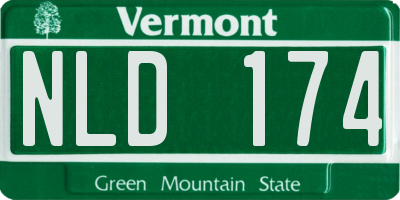 VT license plate NLD174