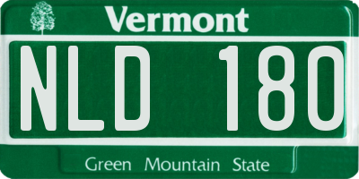 VT license plate NLD180