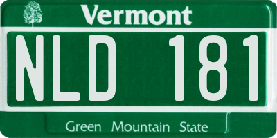 VT license plate NLD181