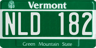 VT license plate NLD182