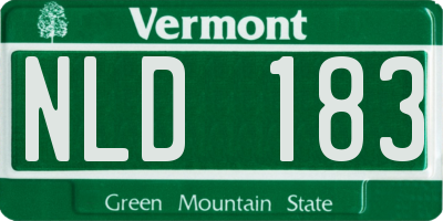 VT license plate NLD183