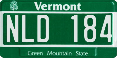 VT license plate NLD184