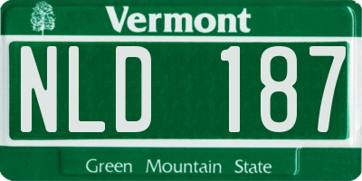 VT license plate NLD187