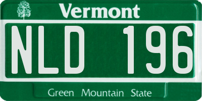 VT license plate NLD196