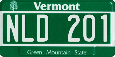 VT license plate NLD201