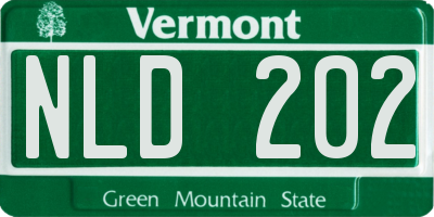 VT license plate NLD202
