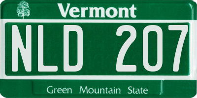 VT license plate NLD207