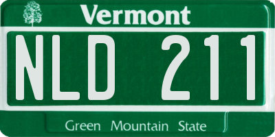 VT license plate NLD211