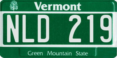 VT license plate NLD219
