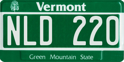 VT license plate NLD220