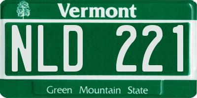 VT license plate NLD221