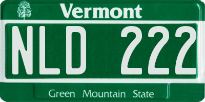 VT license plate NLD222
