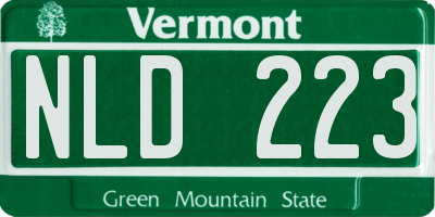 VT license plate NLD223