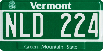 VT license plate NLD224