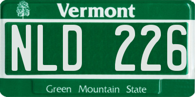 VT license plate NLD226