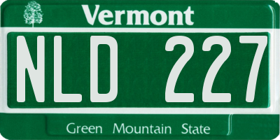 VT license plate NLD227