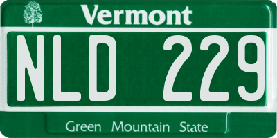 VT license plate NLD229