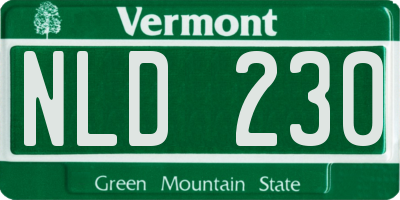 VT license plate NLD230