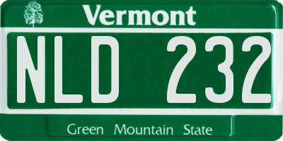 VT license plate NLD232