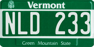 VT license plate NLD233
