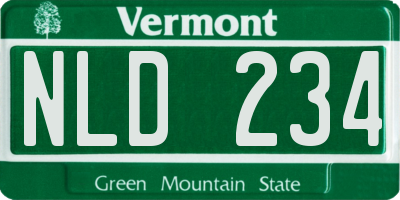 VT license plate NLD234
