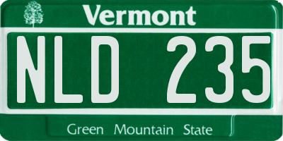 VT license plate NLD235
