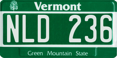 VT license plate NLD236