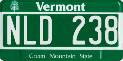 VT license plate NLD238