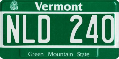VT license plate NLD240