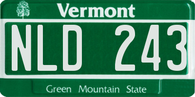 VT license plate NLD243
