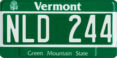 VT license plate NLD244