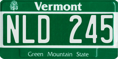 VT license plate NLD245