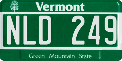 VT license plate NLD249