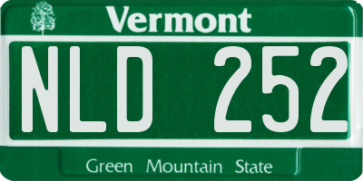 VT license plate NLD252