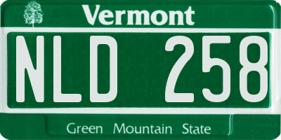 VT license plate NLD258