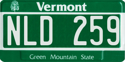 VT license plate NLD259