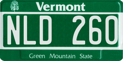 VT license plate NLD260