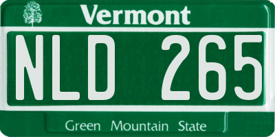 VT license plate NLD265