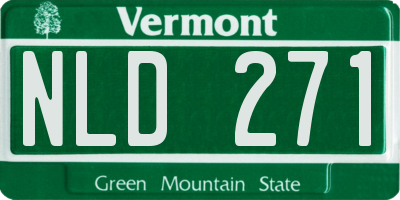 VT license plate NLD271